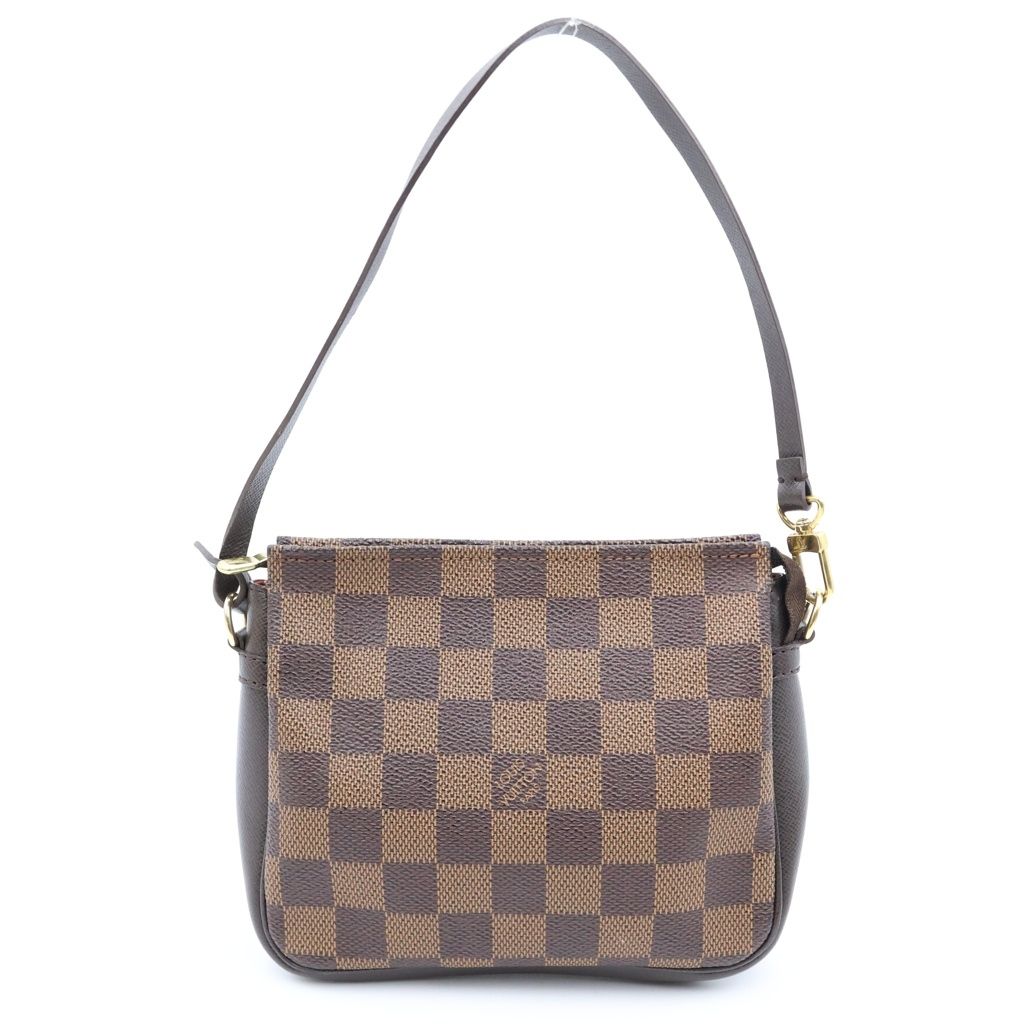 Louis Vuitton Trousse Makeup Pouch Damier Leather Brown