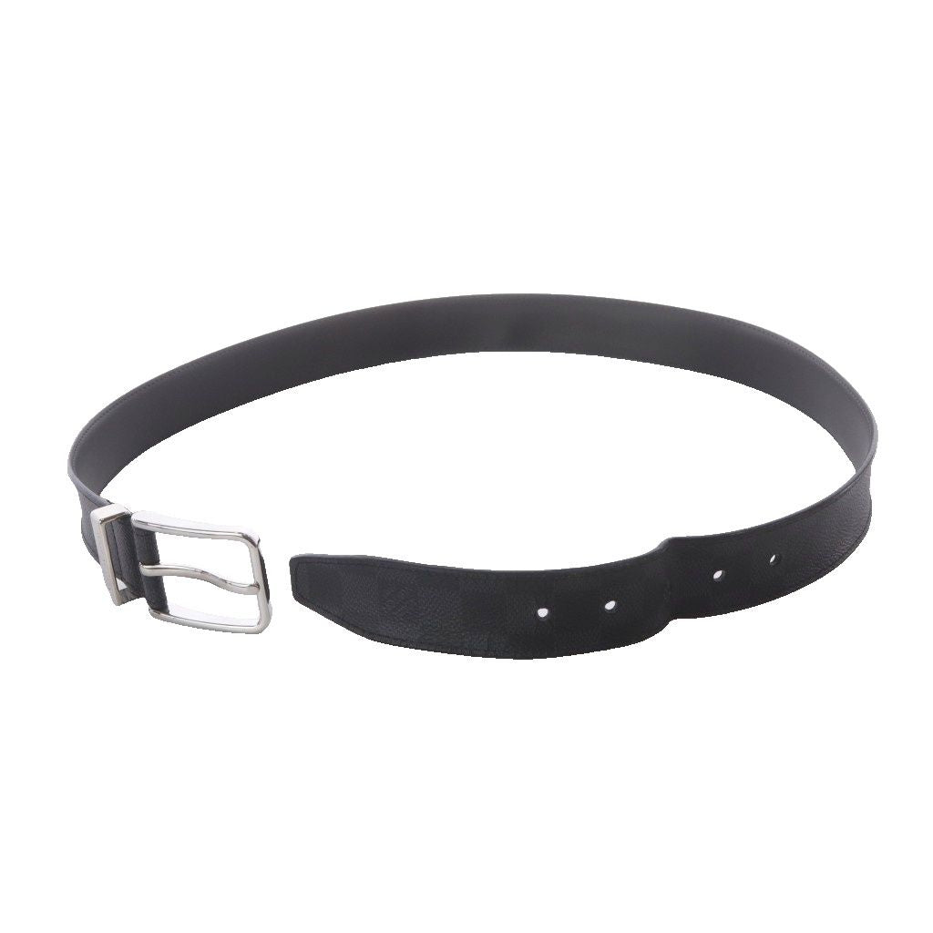 Louis Vuitton Ceinture Pont Neuf Belt Canvas Leather Black AD — view 2