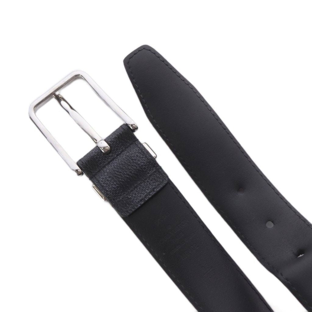 Louis Vuitton Ceinture Pont Neuf Belt Canvas Leather Black AD — view 4