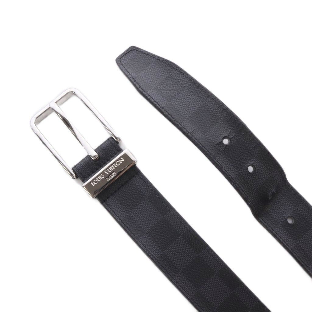 Louis Vuitton Ceinture Pont Neuf Belt Canvas Leather Black AD — view 3