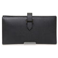 Hermes Bearn Soufflet Monochrome Wallet Veau Madame So Black
