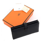 Hermes Bearn Soufflet Monochrome Wallet Veau Madame So Black — view 2