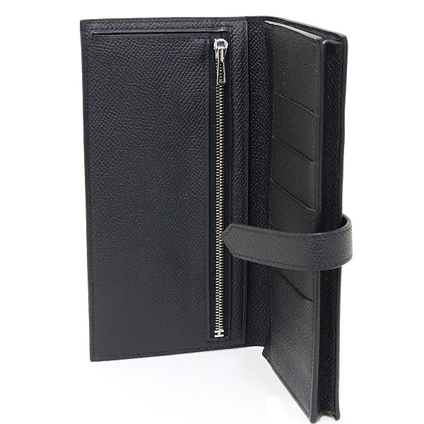 Hermes Bearn Soufflet Monochrome Wallet Veau Madame So Black — view 5