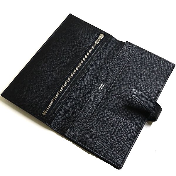 Hermes Bearn Soufflet Monochrome Wallet Veau Madame So Black — view 4