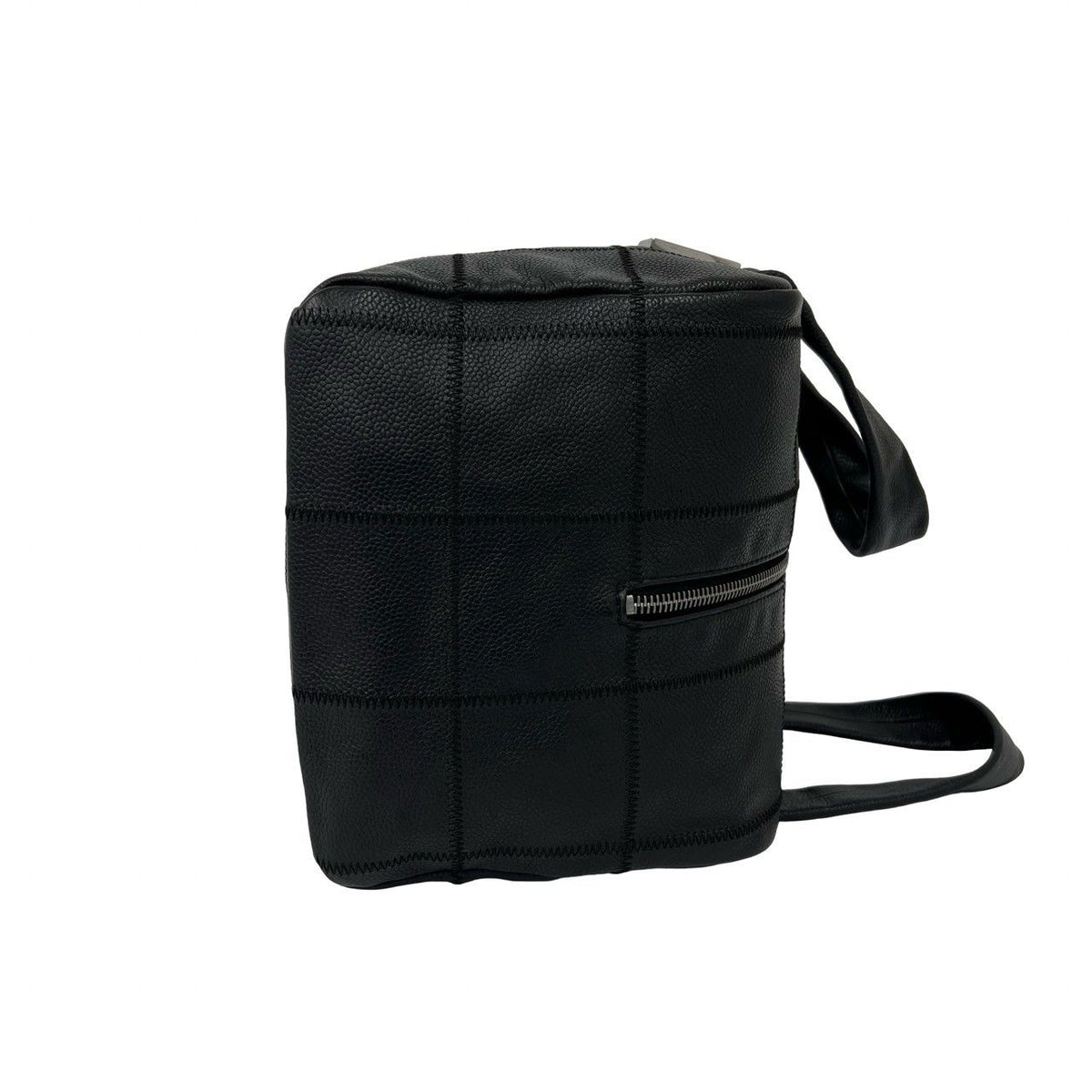 Chanel Choco Bar CC Logo Caviar Leather Mini Boston Bag Black — view 6