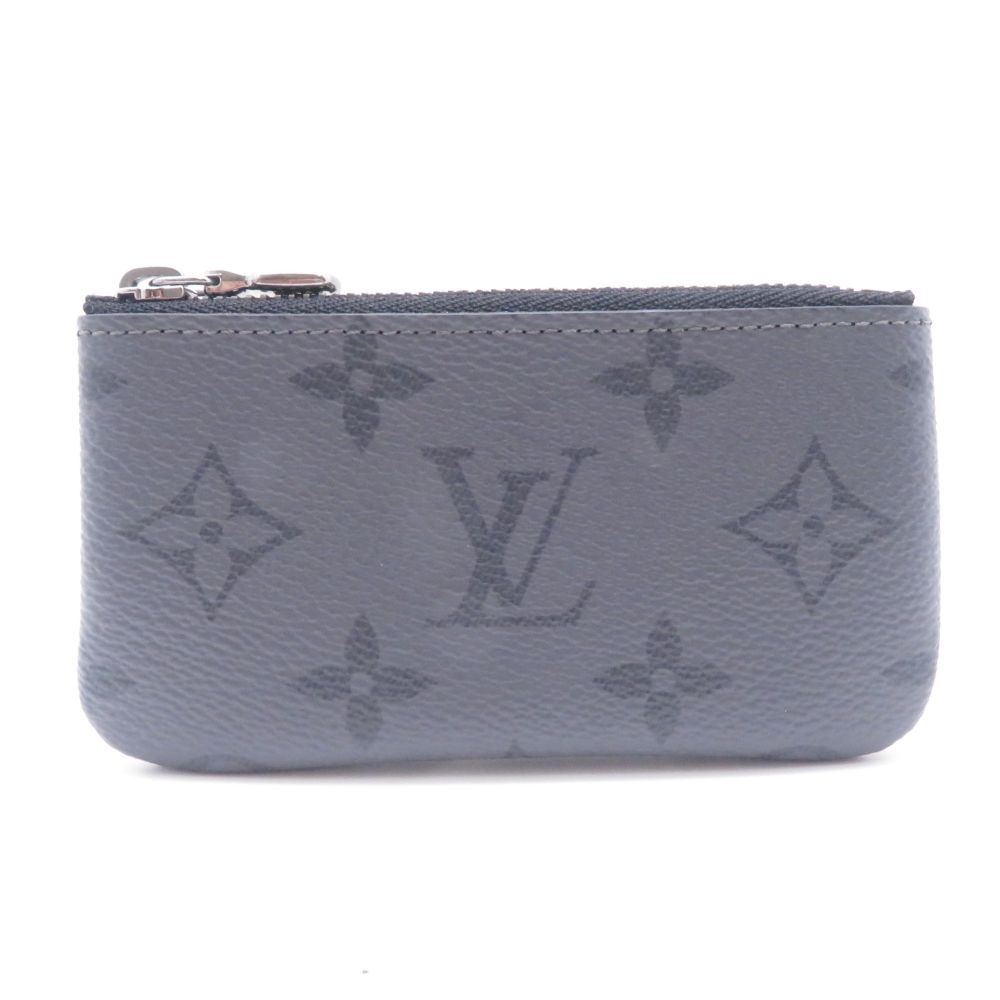 Louis Vuitton Pochette Cles Monogram Eclipse Reverse Coin Purse Gray