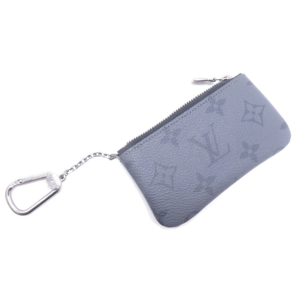 Louis Vuitton Pochette Cles Monogram Eclipse Reverse Coin Purse Gray — view 3