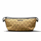 Gucci GG Canvas Pouch Beige Dark Brown