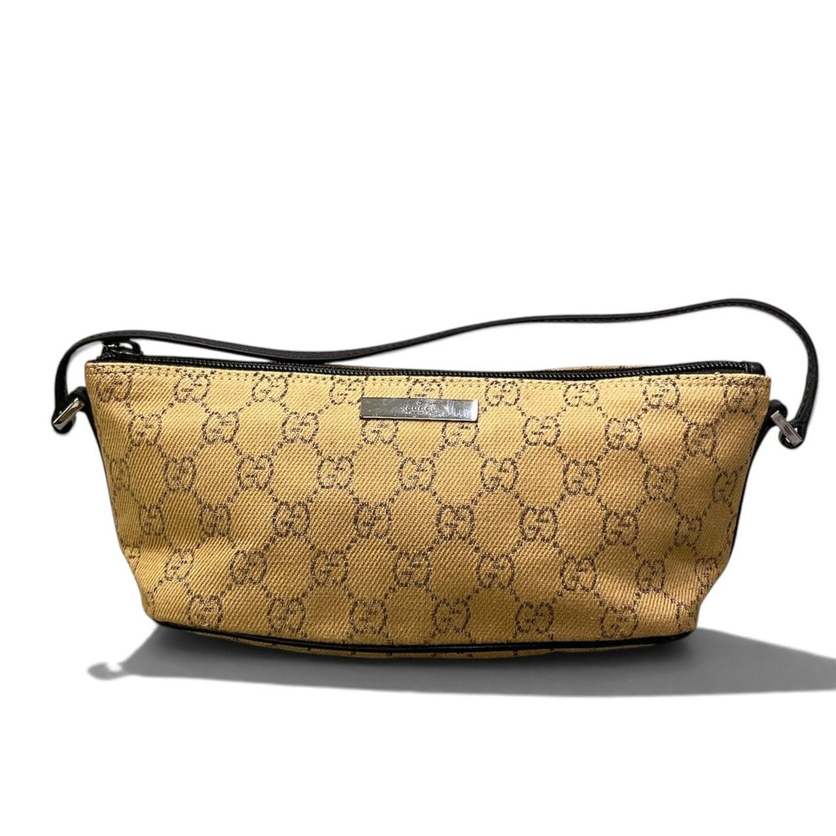 Gucci GG Canvas Pouch Beige Dark Brown — view 3