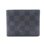 Louis Vuitton Portefeuille Slender Damier Graphite Bifold Wallet Canvas Gray