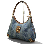 Gucci Abbey Denim Shoulder Bag Indigo Brown — view 2