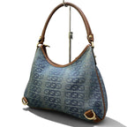 Gucci Abbey Denim Shoulder Bag Indigo Brown — view 5