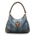 Gucci Abbey Denim Shoulder Bag Indigo Brown