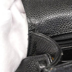 Chanel Shoulder Bag Quilted Caviar Leather Black Gold — view 7