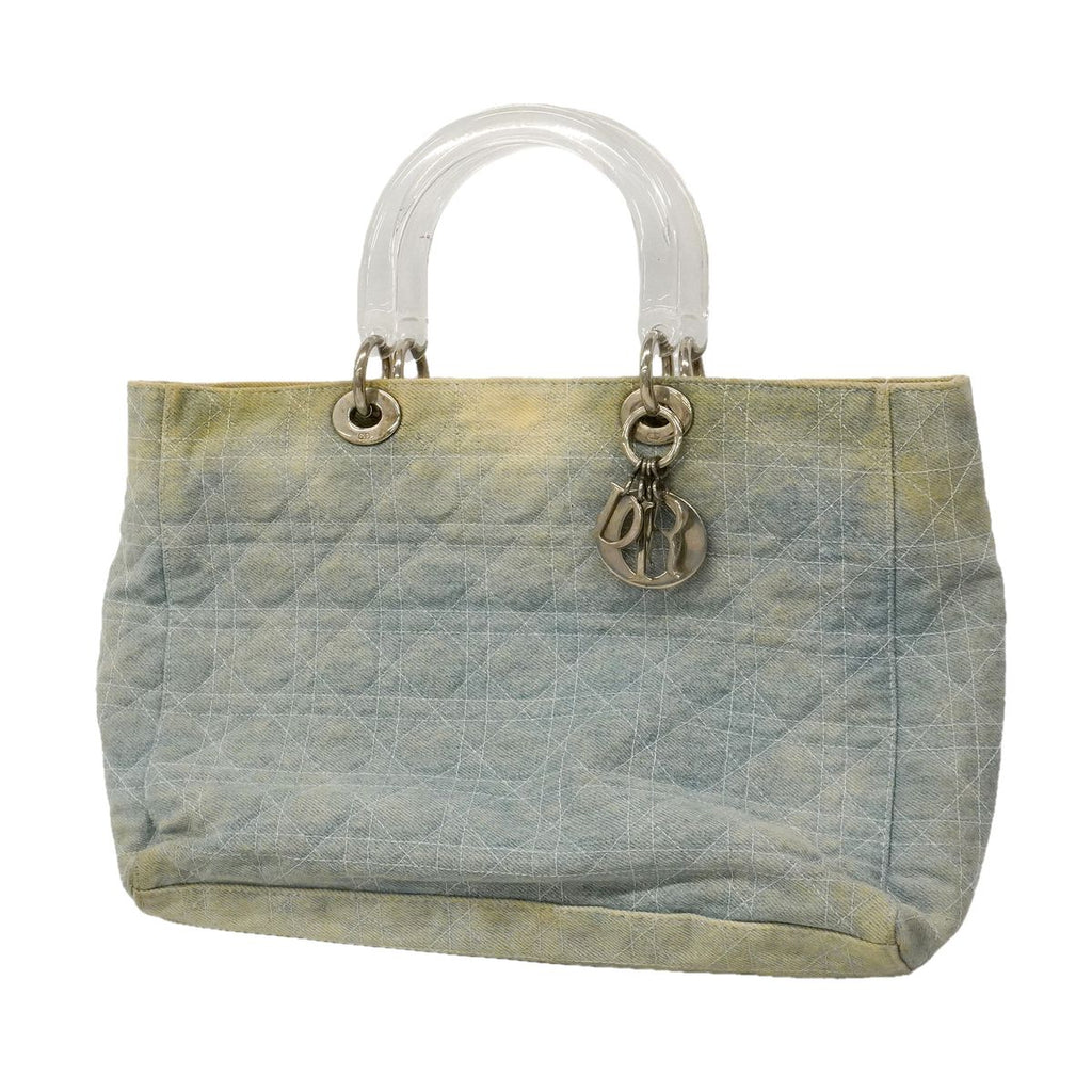 Dior Tote Cannage Denim Blue Silver