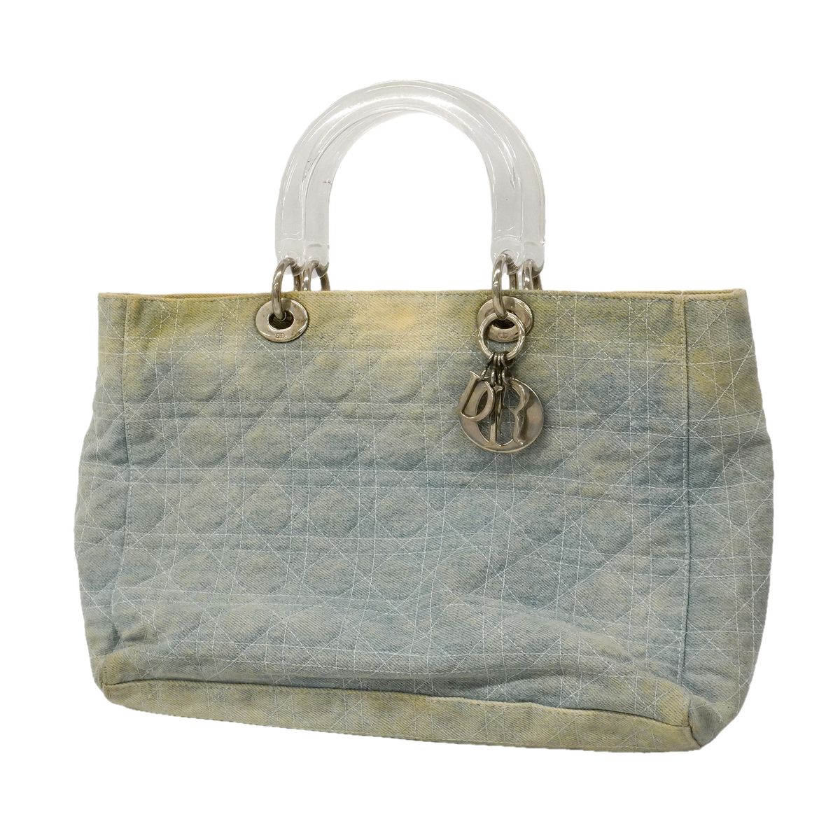 Dior Tote Cannage Denim Blue Silver