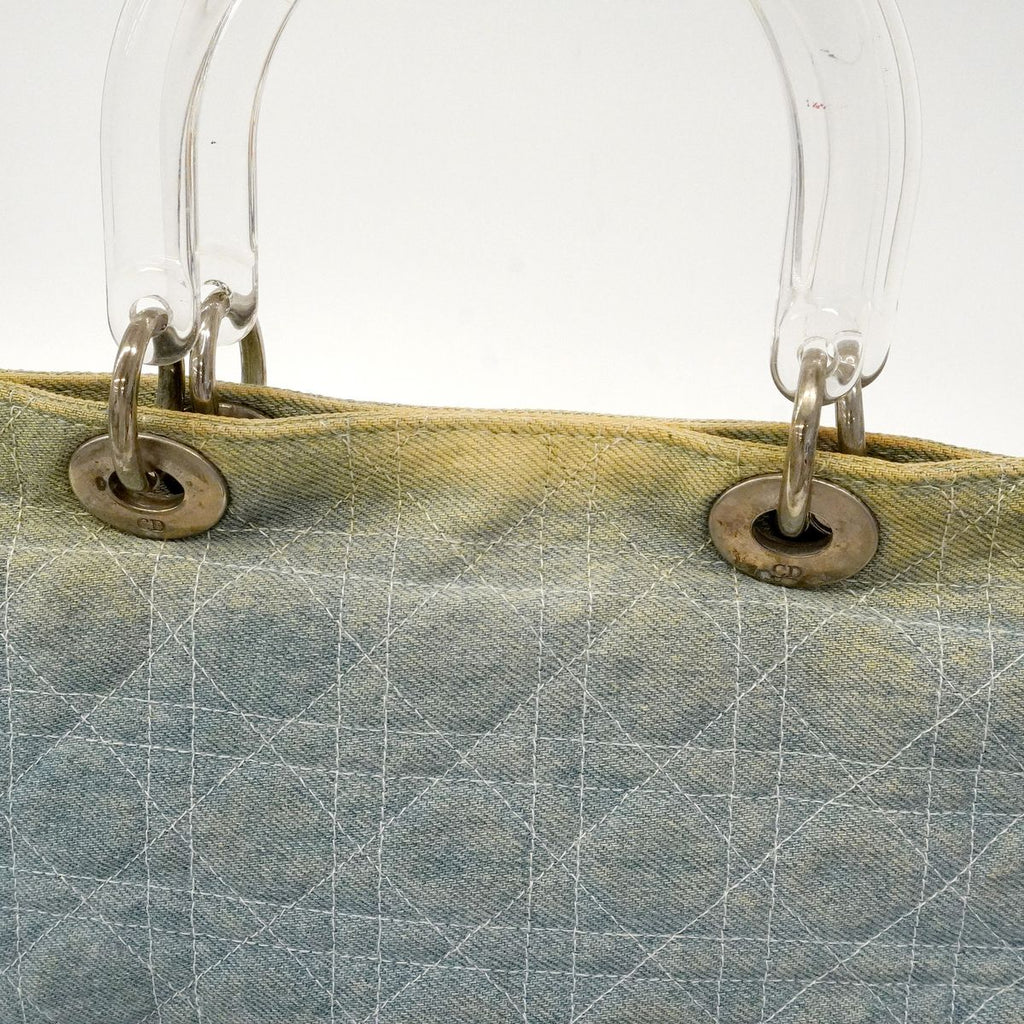 Dior Tote Cannage Denim Blue Silver — view 8