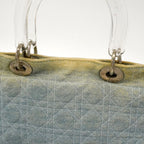 Dior Tote Cannage Denim Blue Silver — view 8