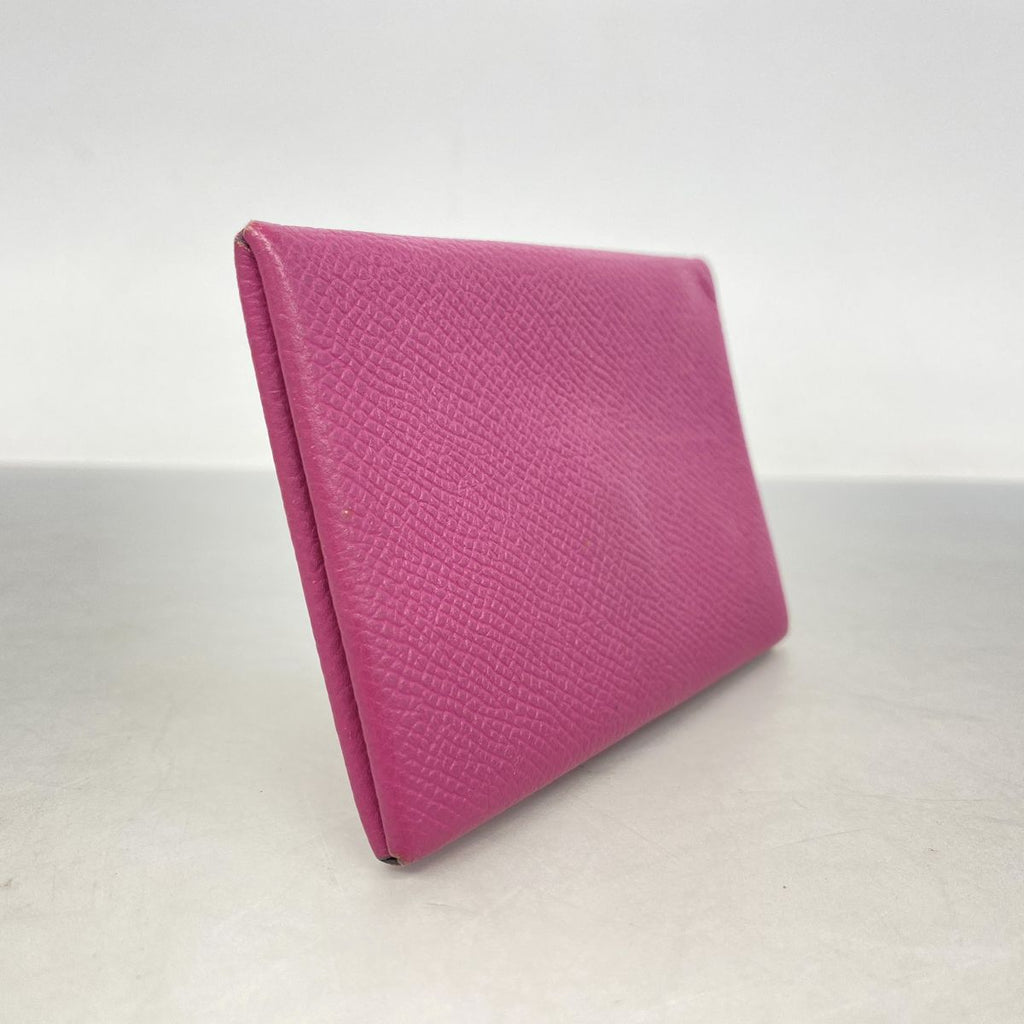 Hermes Card Case Calvi Veau Epsom Rose Purple Silver — view 2