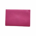 Hermes Card Case Calvi Veau Epsom Rose Purple Silver