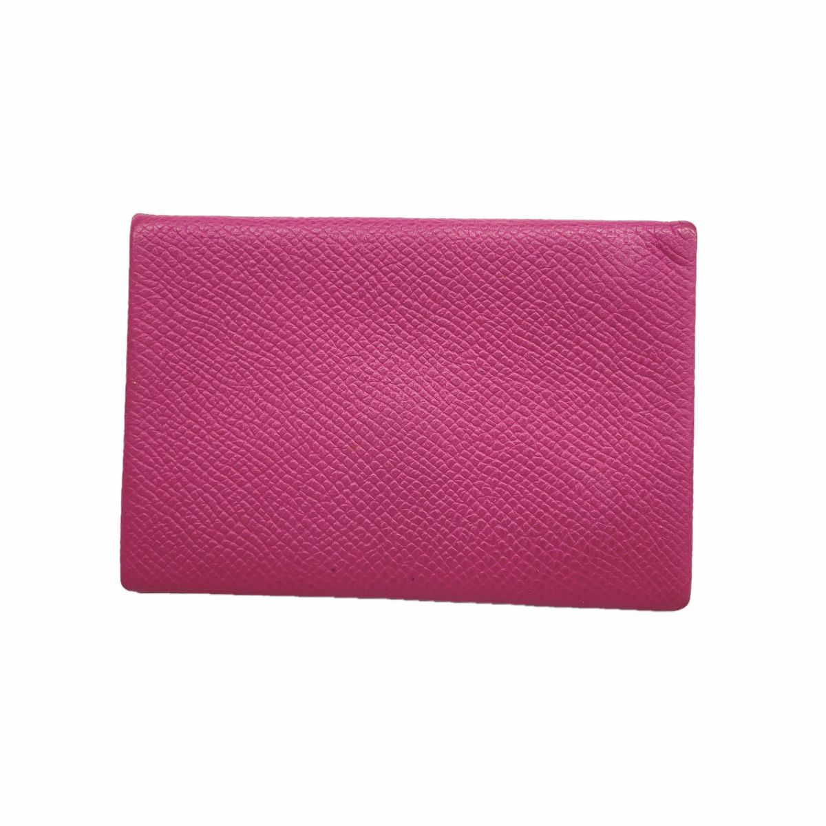 Hermes Card Case Calvi Veau Epsom Rose Purple Silver