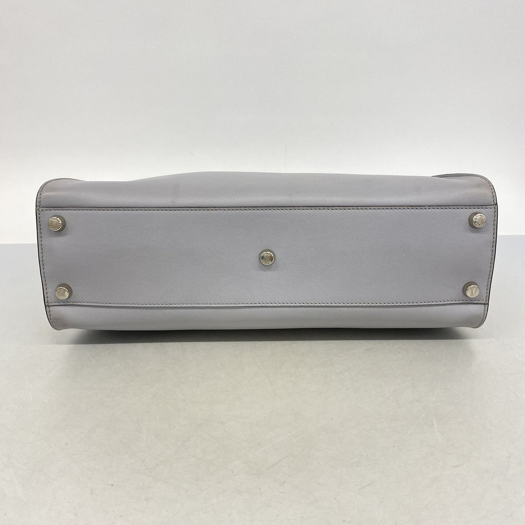 Fendi Handbag Peekaboo Essential Leather Gray Silver 2-Way Bag — view 3