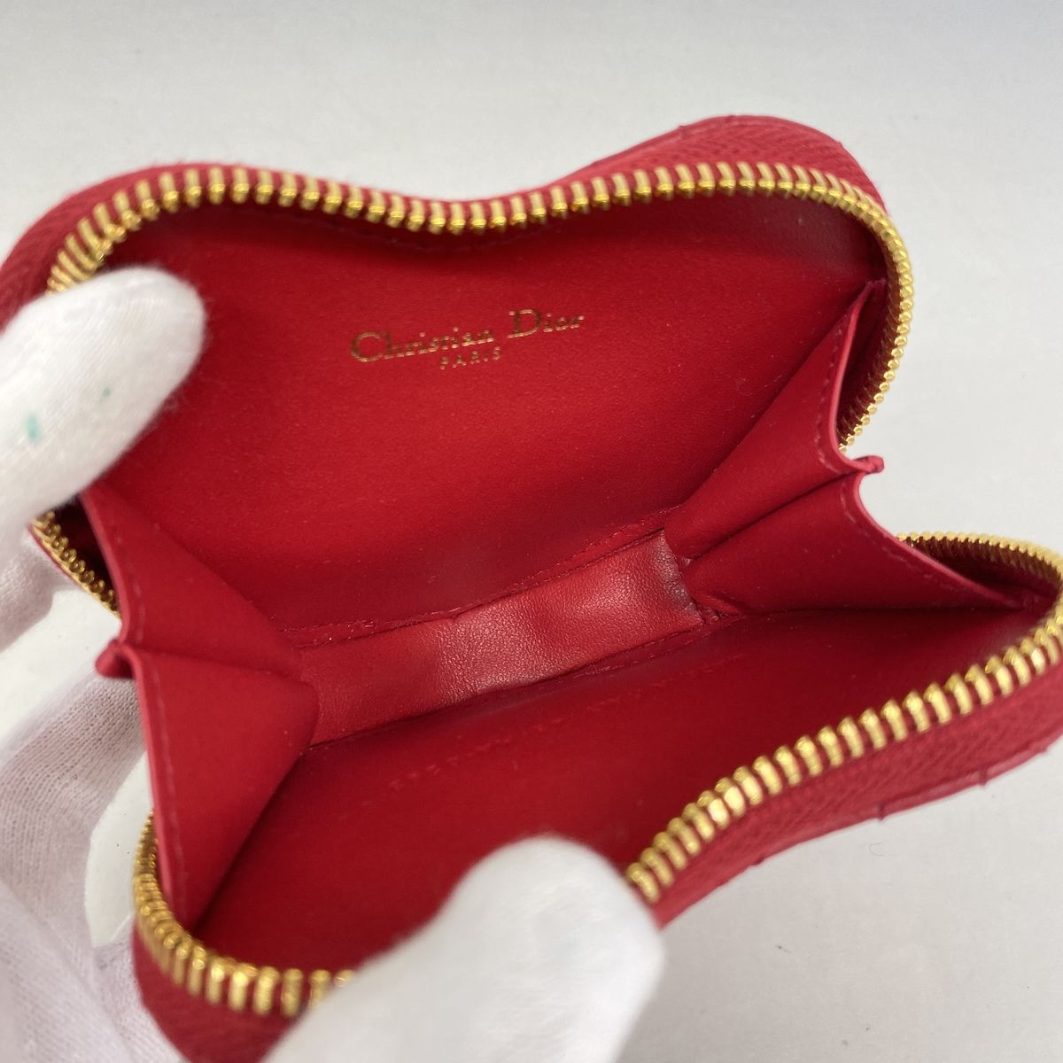 Dior Shoulder Bag Caro Leather Red Gold — view 4