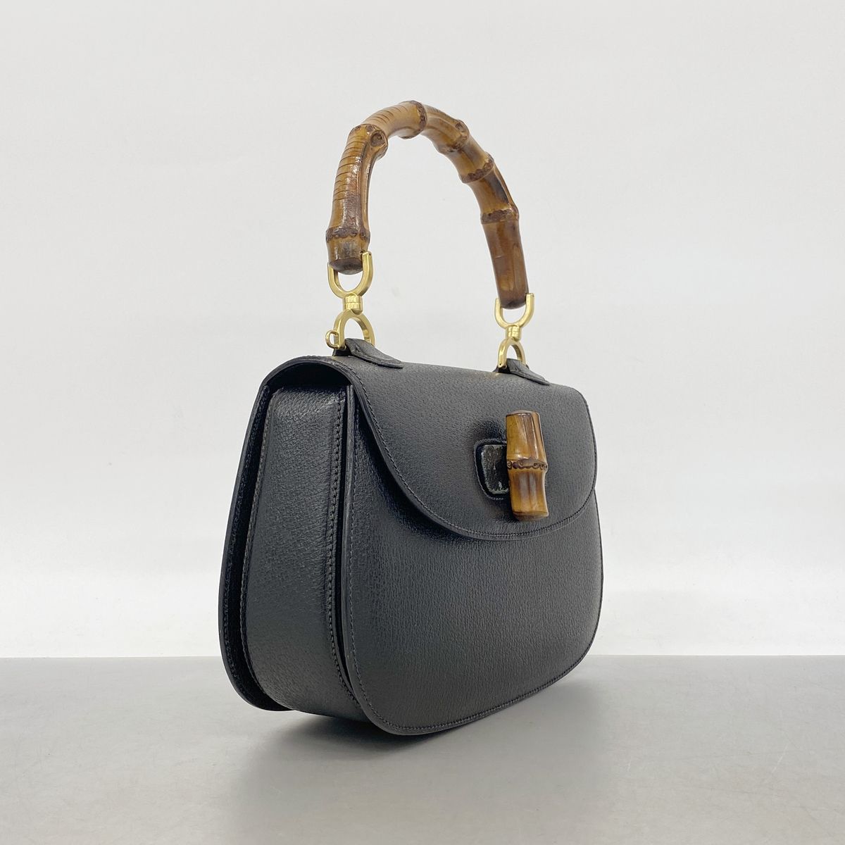 Gucci Handbag Bamboo Leather Black Gold — view 2