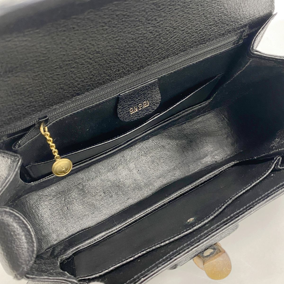 Gucci Handbag Bamboo Leather Black Gold — view 4