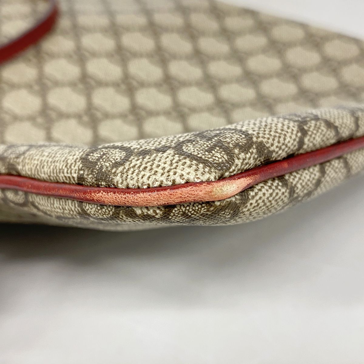 Gucci Tote GG Supreme Brown Red Silver — view 6
