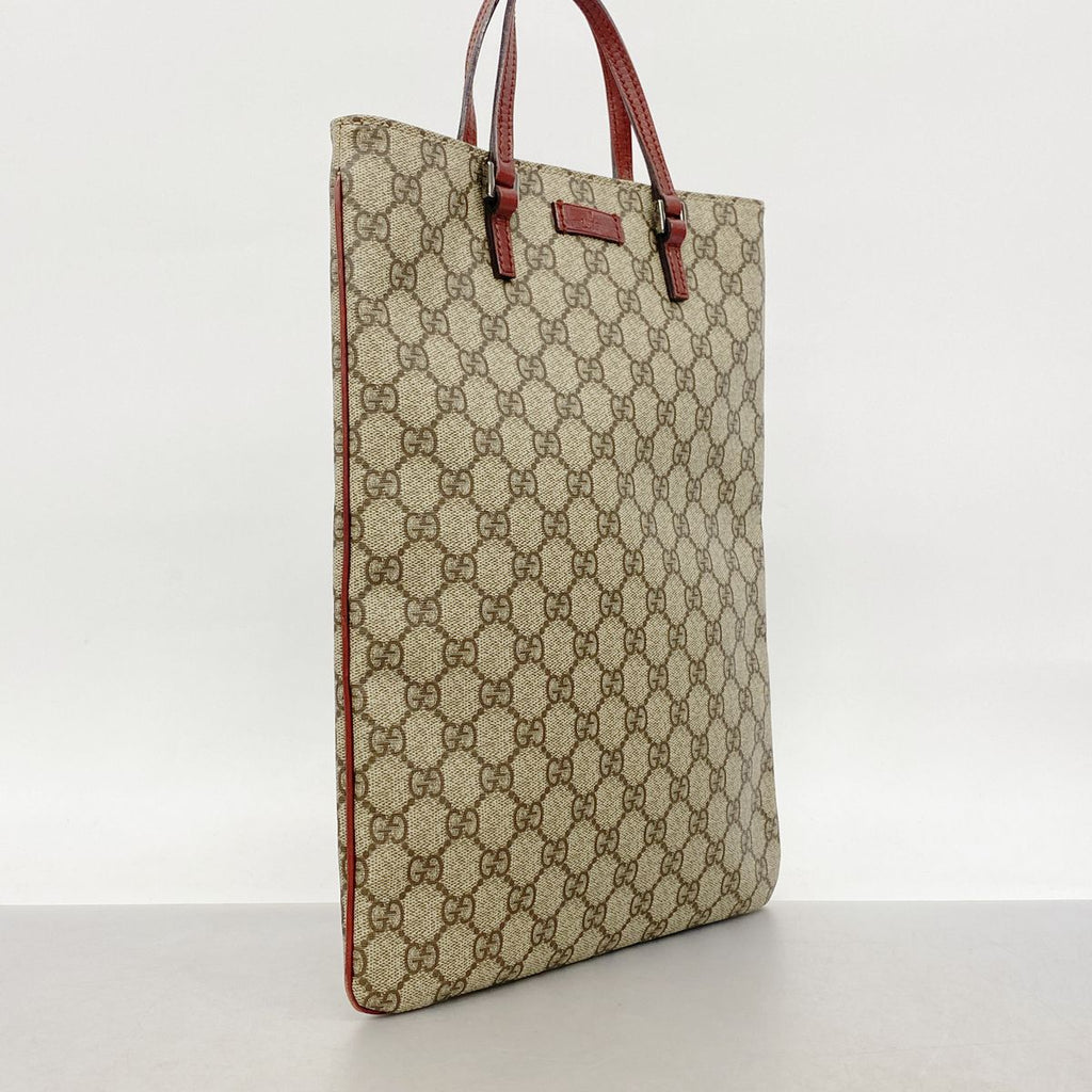 Gucci Tote GG Supreme Brown Red Silver — view 2