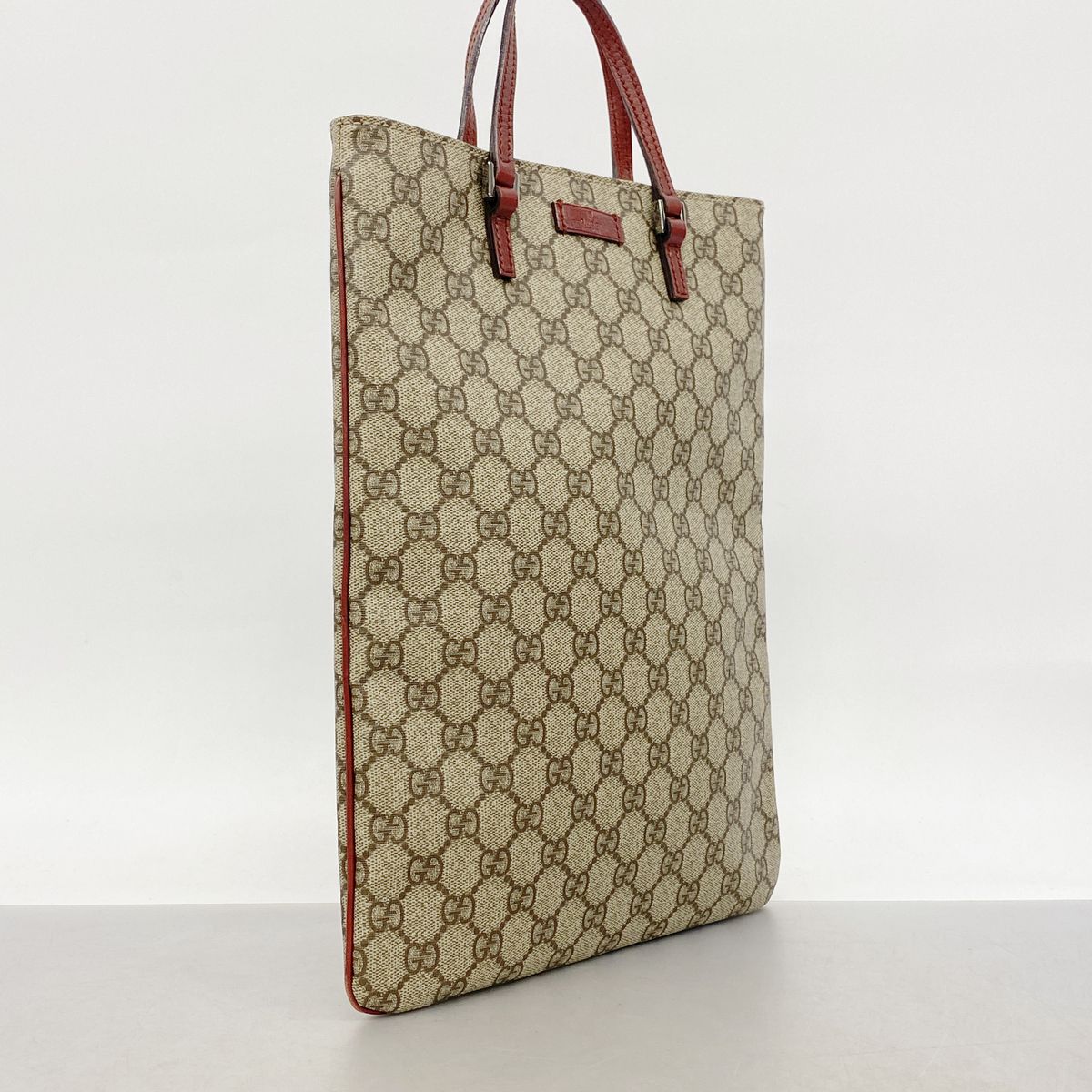 Gucci Tote GG Supreme Brown Red Silver — view 2