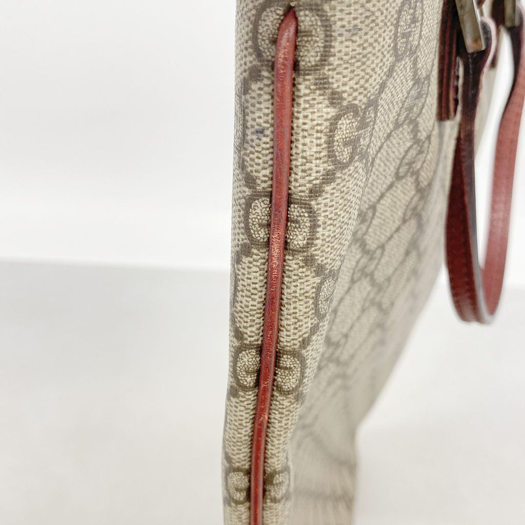 Gucci Tote GG Supreme Brown Red Silver — view 7