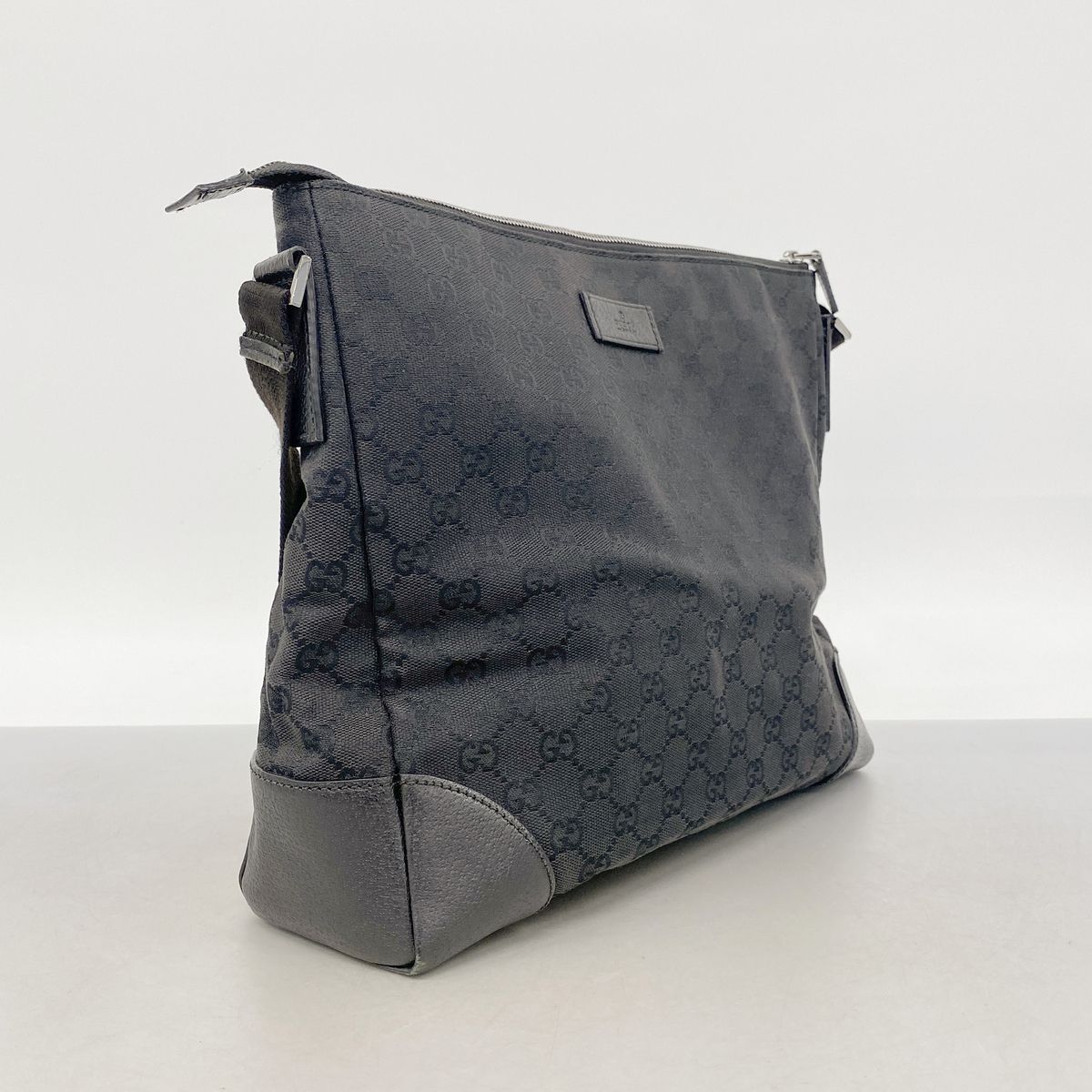 Gucci Shoulder Bag GG Canvas Black Silver — view 2