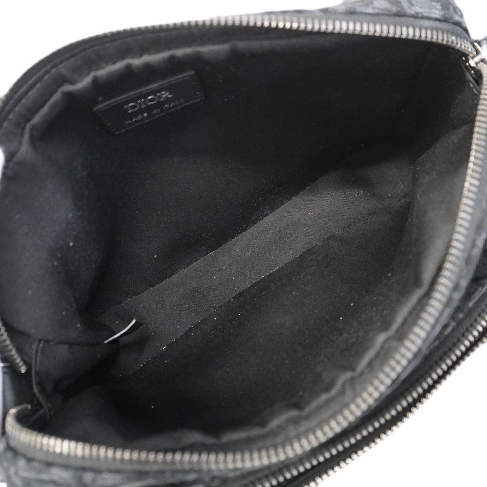 Dior Shoulder Bag Oblique Saddle Canvas Black Silver — view 4