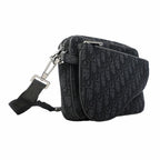 Dior Shoulder Bag Oblique Saddle Canvas Black Silver — view 2