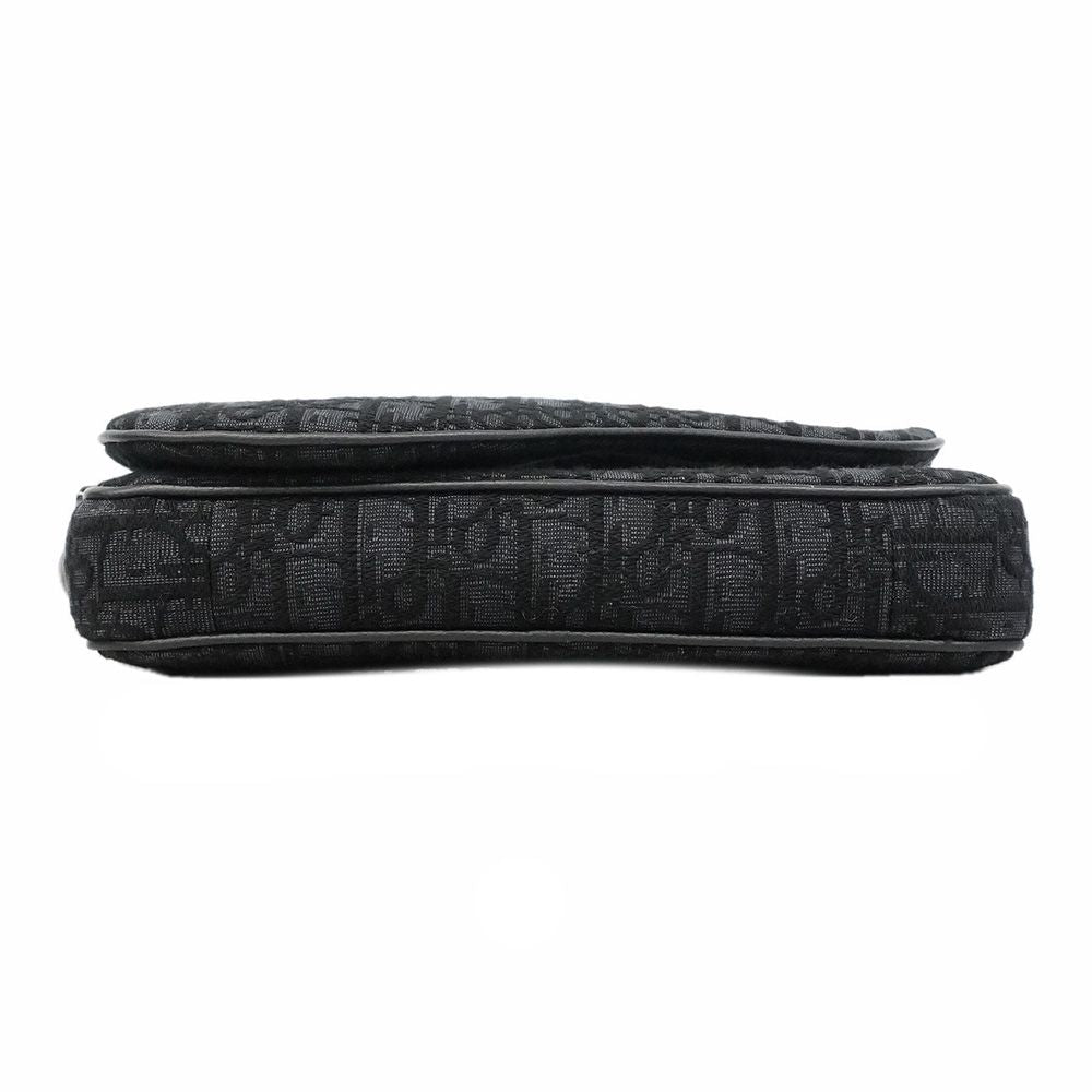 Dior Shoulder Bag Oblique Saddle Canvas Black Silver — view 3