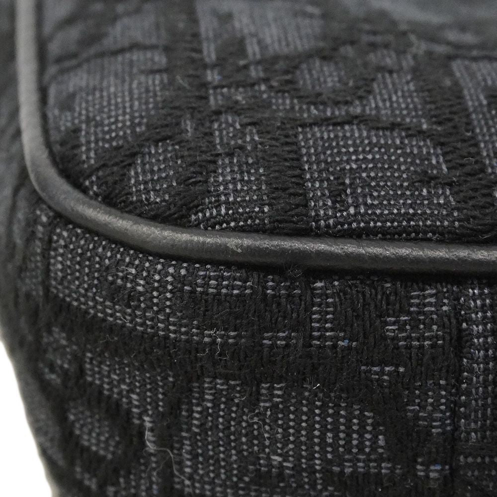 Dior Shoulder Bag Oblique Saddle Canvas Black Silver — view 6