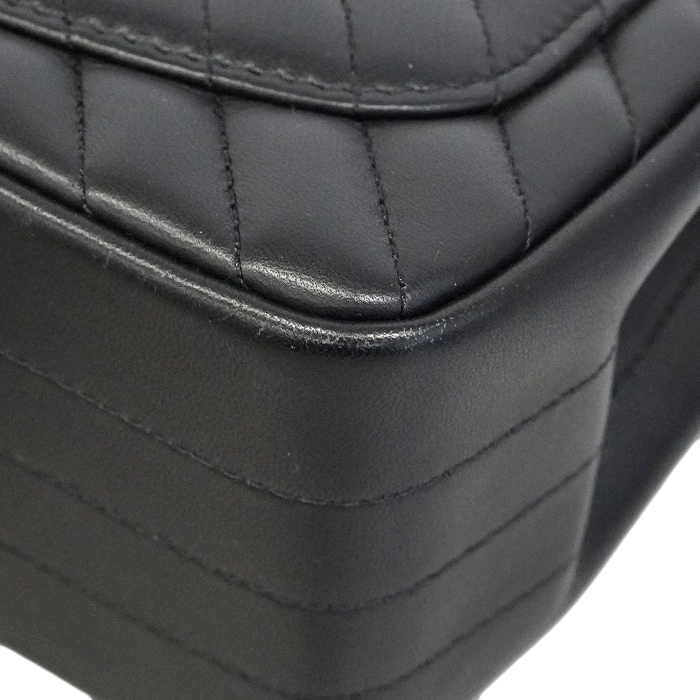 Chanel Shoulder Bag Chevron Lambskin Black Silver — view 6