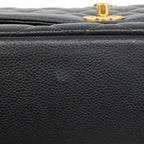 Chanel Shoulder Bag Diana Caviar Leather Black Gold — view 8