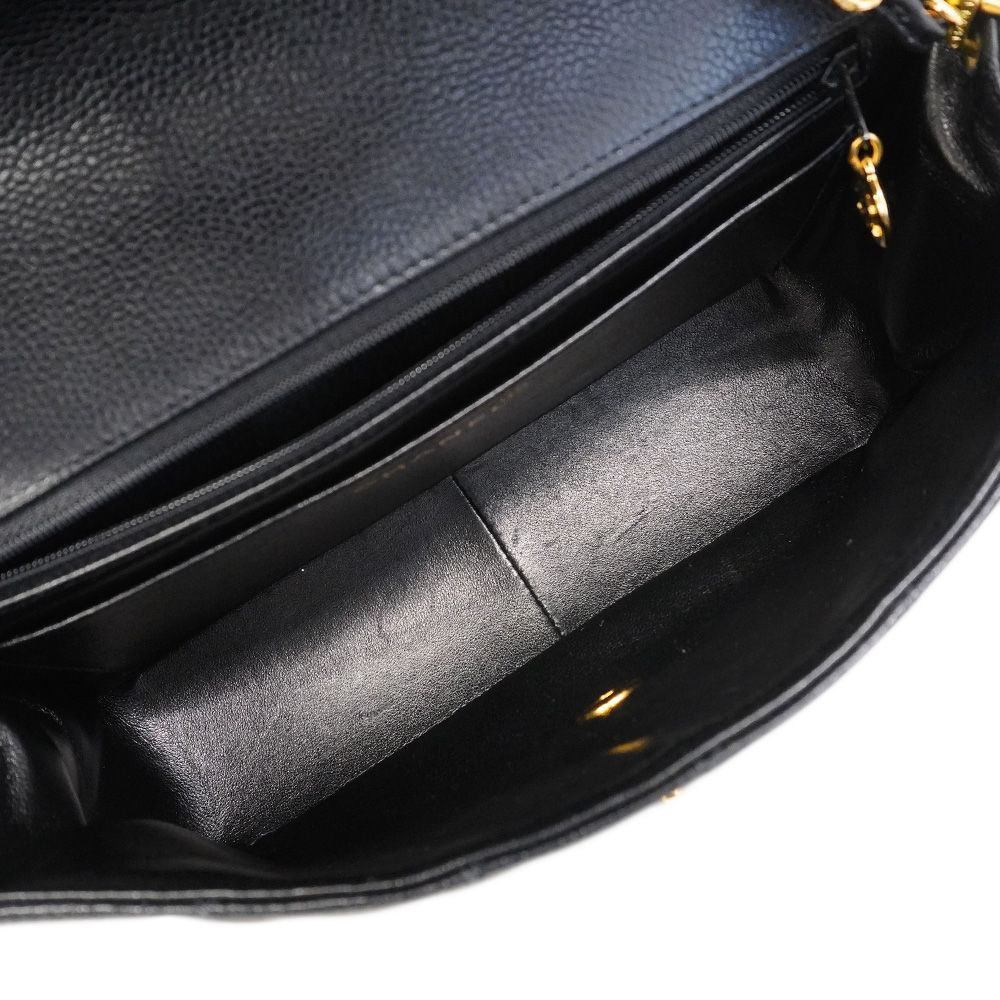 Chanel Shoulder Bag Diana Caviar Leather Black Gold — view 4