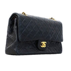 Chanel Shoulder Bag Quilted Lambskin Black Gold — view 2