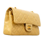 Chanel Shoulder Bag Quilted Lambskin Beige Gold — view 2