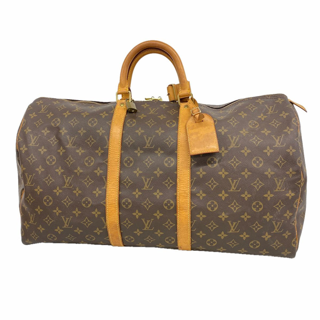 Louis Vuitton Boston Bag Monogram Keepall 55 Brown