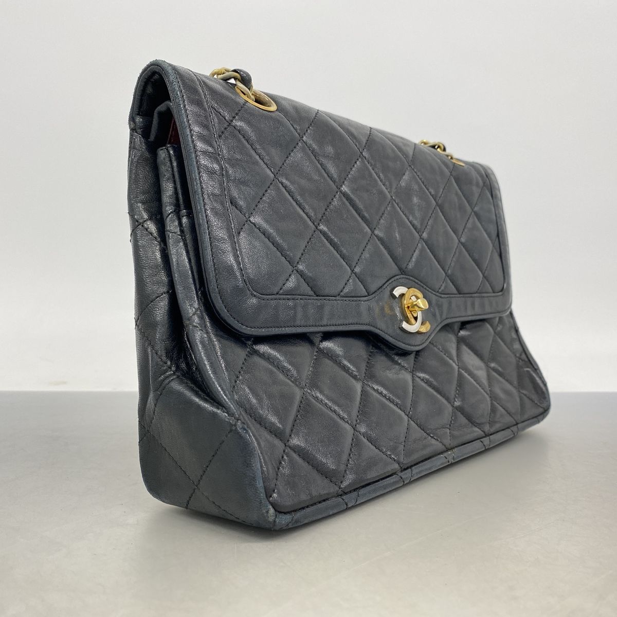 Chanel Shoulder Bag Quilted Limited Edition Lambskin Black Gold Silver — view 2