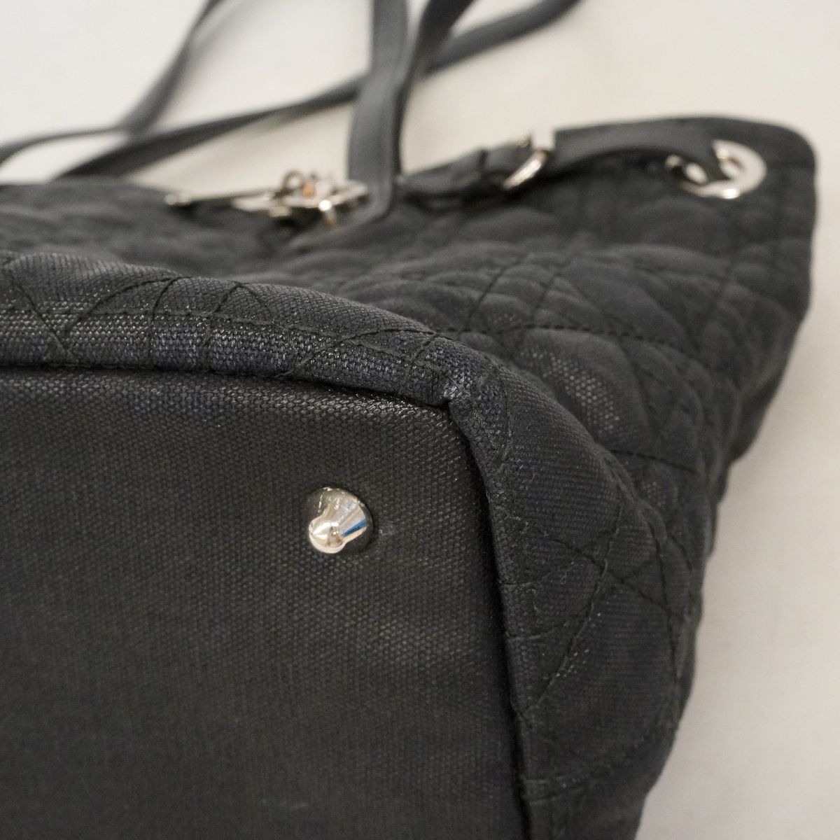 Dior Tote Cannage Panarea Leather Black Silver — view 6