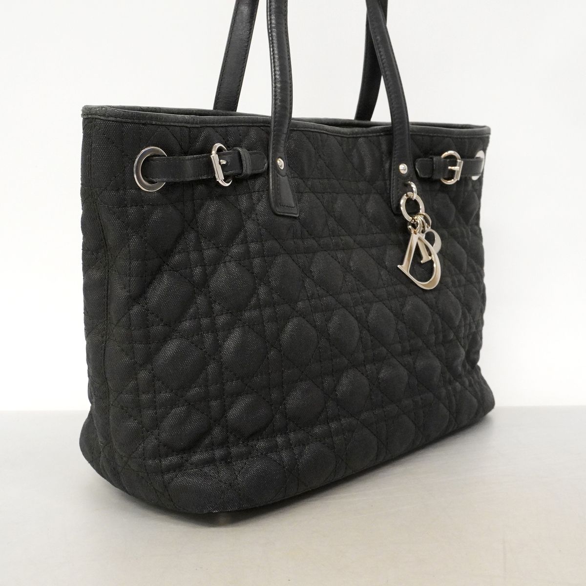 Dior Tote Cannage Panarea Leather Black Silver — view 2
