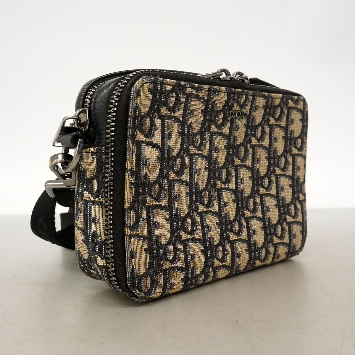 Dior Shoulder Bag Canvas Black Silver — view 2