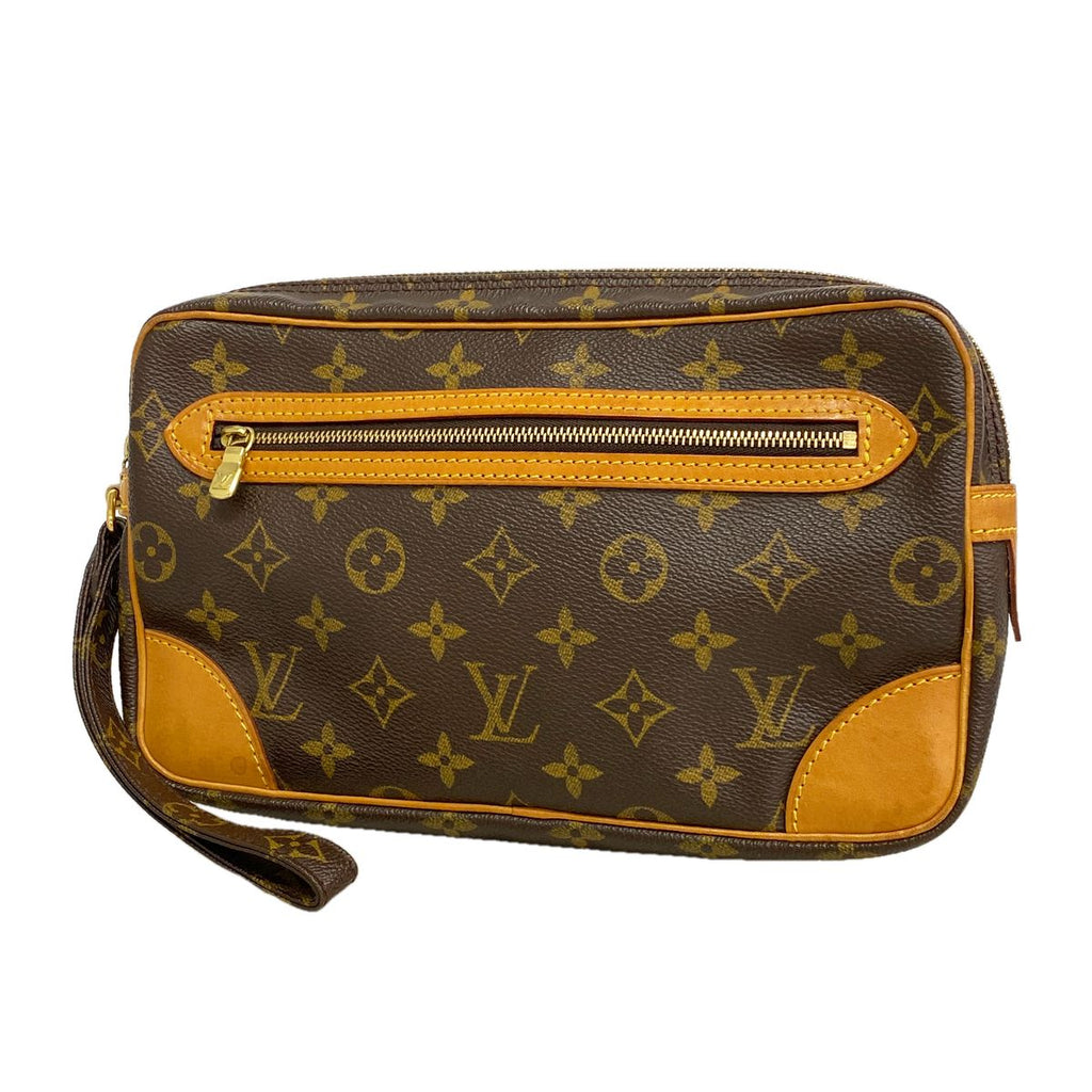 Louis Vuitton Clutch Monogram Marly Dragonne GM Brown