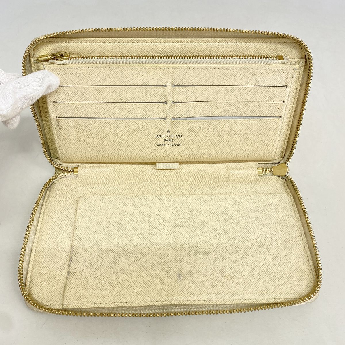 Louis Vuitton Wallet Damier Azur Zippy Organizer White — view 3